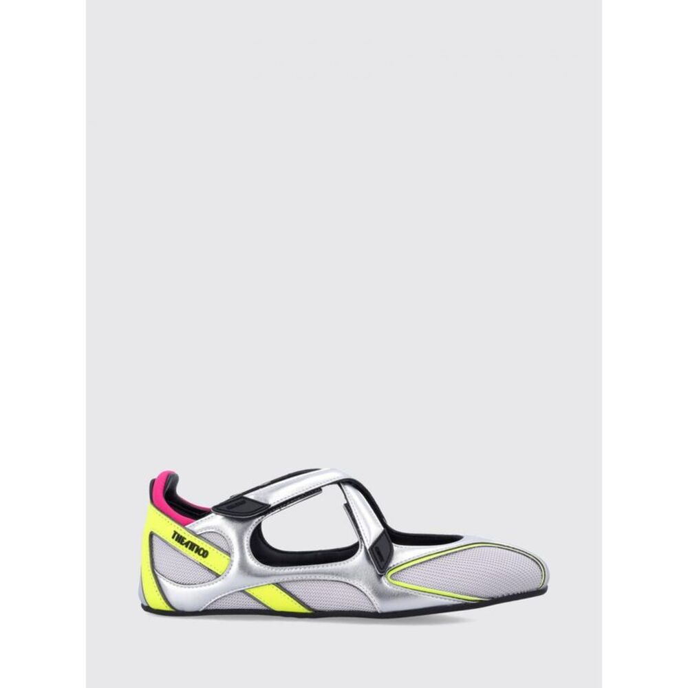 The Attico Women The Attico Floor 01 Mary Jane Flats In Silver Laminated Leather